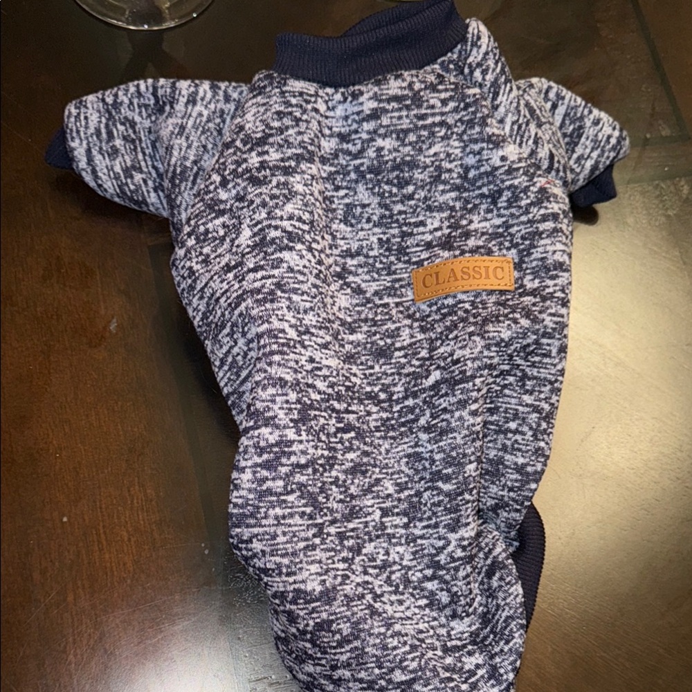 Classic Blue and White Dog Sweater